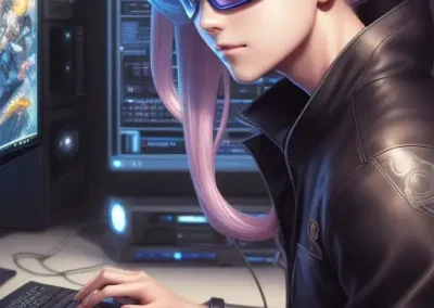 Illustration of a Female Hacker